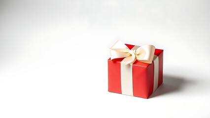 A red gift box with a satin ribbon bow, symbolizing celebration and thoughtful gifting.