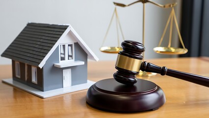 Real Estate Lawsuit Model Home and Gavel