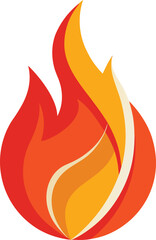 Stylized flame icon with warm colors on white background