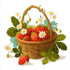 strawberries in a basket