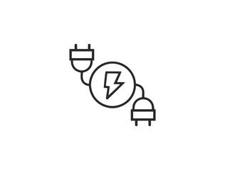Charging & Energy Line Icon Set – Minimal Linear Icons of Battery, EV, Socket, Wireless Charging, Power Station, Electric Car & More