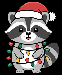 Raccoon Merry Christmas Raccoons Christmas