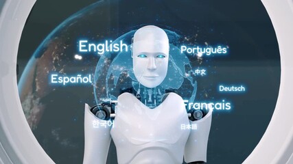 AI artificial intelligence bridges global language communication with multilingual virtual assistants, real-time languages translation, and digital tools for cultural connectivity. Epoch - Powered by Adobe