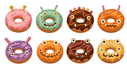 Halloween Donut Icon Set
