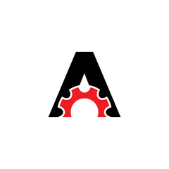 Bold Initial Letter A With Gear Logo Design
