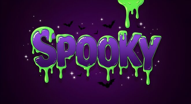Spooky Slime Halloween Word Art