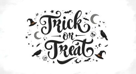 Trick or Treat Hand-Lettered Halloween Sign