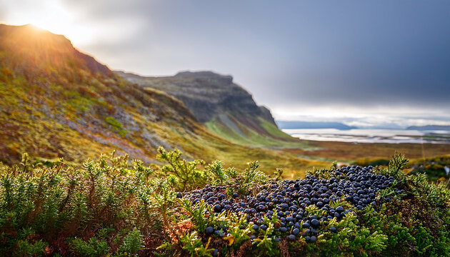 crowberries kraekiber in icelandic a wild black berry that grows all over iceland