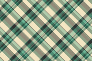 Classic plaid pattern in muted teal, cream, and grey. Seamless tileable background. Ideal for textiles, digital papers, packaging or web design.