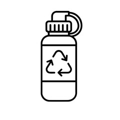 line icon reusable bottle vector on white background 
Vector line icon on white background