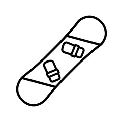 line icon Snowboard vector on white background 
Vector line icon on white background