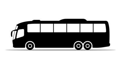 Bus icon. Black silhouette. Side view. Vector simple flat graphic illustration. Isolated object on white background. Isolate.