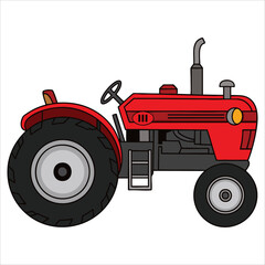 Tractor farm car illustration vector symbol representing agricultural vehicle in a simple and clear design style. Great for farming, machinery, and rural themed graphics.