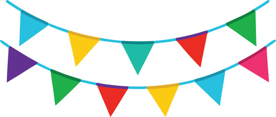 Colorful bunting flags for celebrations and parties