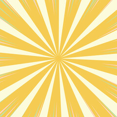 Vibrant Yellow Bursting Radial Background with Faint Green Accents new 2025 trendy sun brust retro comic style background