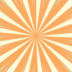 Fototapeta premium Abstract Radiating Sunburst Pattern Background with Orange and Cream Colors new 2025 trendy sun brust retro comic style background