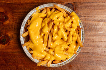 Cheese fries in a container