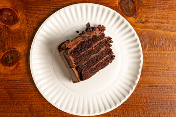 Slice of chocolate layer cake