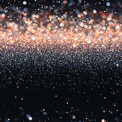 Gold & Silver Glitter Confetti on Black , Sparkling Abstract Background. Perfect for a luxe, festive feel. Perfect for holiday cards, party invites, social graphics, digital papers, and event backdrop