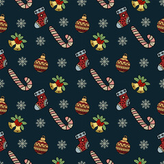 Christmas Pattern Design Creative Decorations. Vertical Pattern Stunning Christmas Elements. Wallpaper Banner Poster Layout card template design