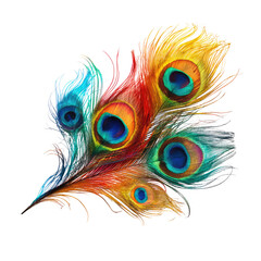 Obraz premium Vibrant peacock feather in colorful hues