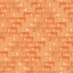 Brick wall seamless pattern background. Orange color masonry surface. Watercolor isolated illustration. Stone textured material, Concrete, brickwork for wallpaper, backdrop, packaging, web design
