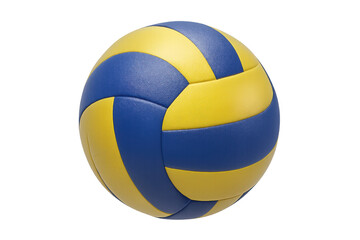Obraz premium Classic blue and yellow volleyball rotating on transparent background, perfect for sports-related projects