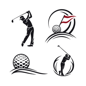 Design modern logos for golf brands vector on white background.02