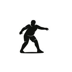 discus-throw-athlete-black-white-silhouette