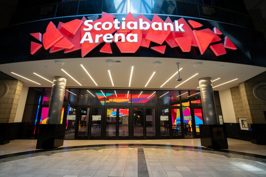View of Scotiabank Arena entrance in Toronto. Toronto, Canada - July 20, 2025.