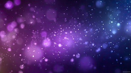 Obraz premium Purple and blue bokeh lights, night sky, sparkling particles, abstract background, website design