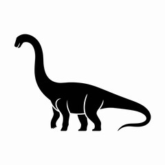 Fototapeta premium Dinosaur Silhouette Illustration on White Background