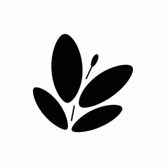 Stylized Black Olive Leaf Icon Design