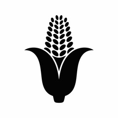 Stylized Corn Icon on White Background