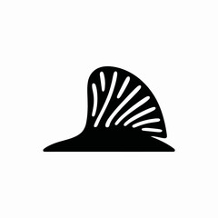 Stylized Black Shell Icon on White Background