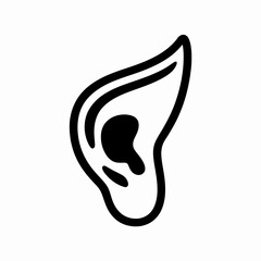 Stylized Ear Icon for Sound Representation