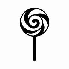 Swirled Lollipop Icon on White Background