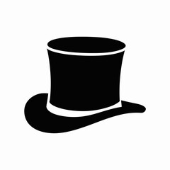 Top Hat Icon on White Background
