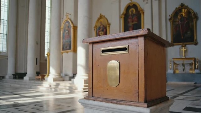 Donation box in a church.