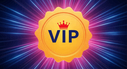 Exclusive VIP access Shining insignia of royalty with starburst effect