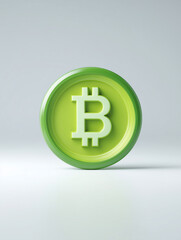 Obraz premium Teal Bitcoin icon with circuit pattern on mint background, illustration