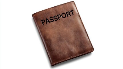 Brown leather passport holder with embossed text, showcasing a stylish travel accessory for globetrotters, perfect for organizing essential travel documents and enhancing travel experience