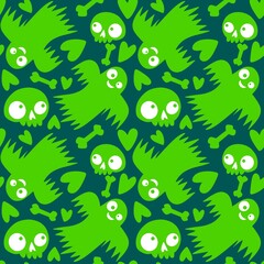 Halloween ghost seamless cute cartoon pattern for wrapping paper and fabrics