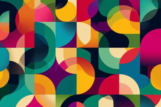 Vibrant abstract geometric pattern background suitable for back to school themes featuring colorful shapes and designs