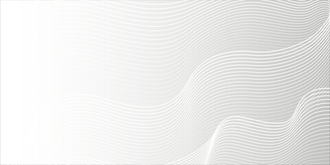 Simple design with graceful curves in soft white tones on a light gray background, creating a sense of movement and calmness. The composition is balanced with soft gradients. Art & Illustration