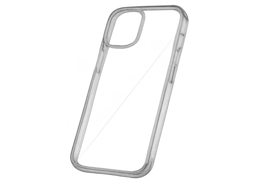 Protective clear transparent phone case for mobile device isolated on background. - Powered by Adobe