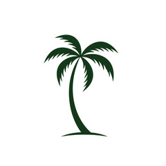 Minimalist Palm Tree Silhouette on White Background for Tropical Design