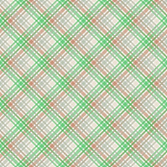 seamless plaid in mint and sage greens with tan and cream accents. Clean diagonal lattice checks give a fresh, versatile look—perfect for textiles, wrapping paper, scrapbooking, packaging, stationery,