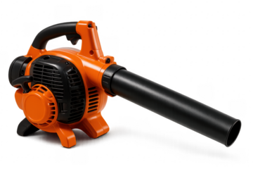 Orange and black leaf blower isolated on transparent background