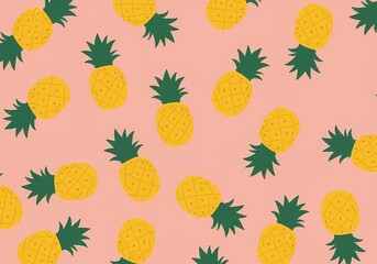 Seamless pineapple pattern background for summer designs and tropical themes art